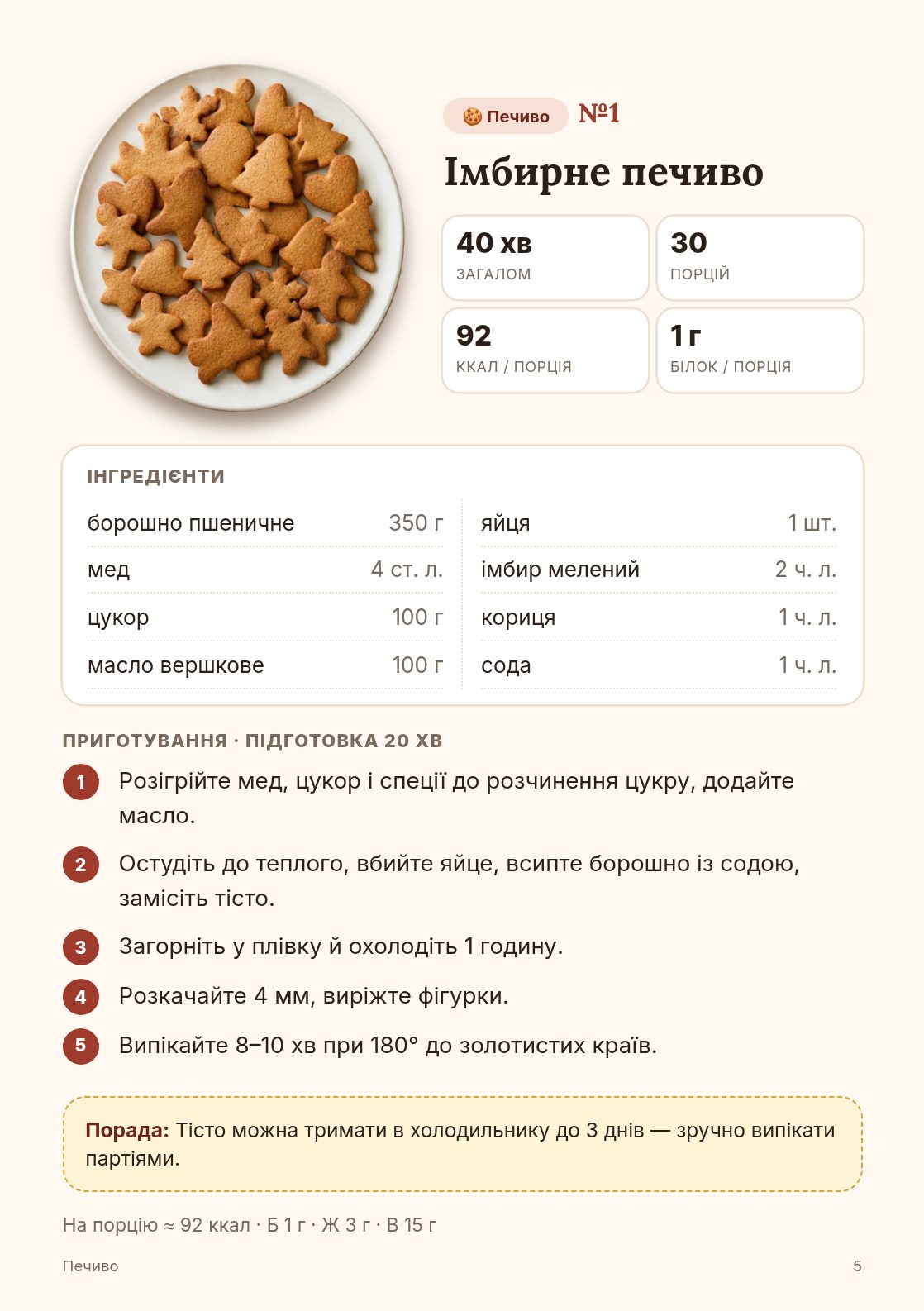 Рецепт на сторінку
